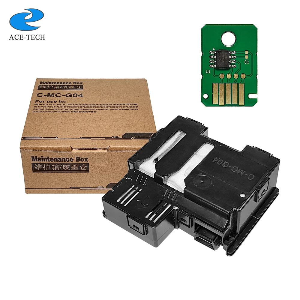 

4 шт. MC-G04 коробка для отработанных чернил для Canon G2570 G2470 G4570 G4470 G1453 G1430 G3571 G3572 G3471 G3570 коробка для обслуживания с чипом
