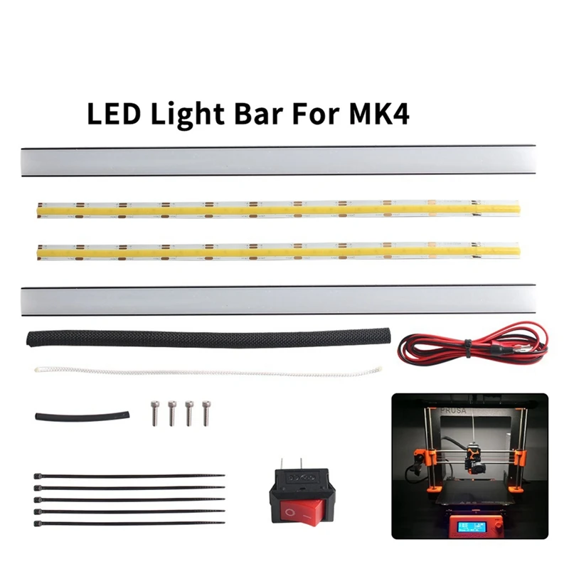 LED Light Bar For Prusa MK4 Dual LED Light Strip 24V Ultra Bright Kit For Prusa MK4 3D Printer Accessories