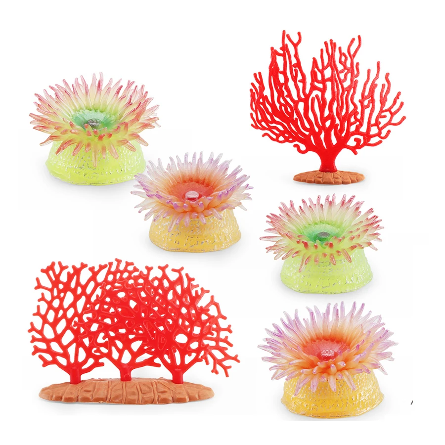 Realistic Coral Sea Anemones Sea Life Animals Plastic Model Figures Educational Miniature Collection Toys Kid Gift