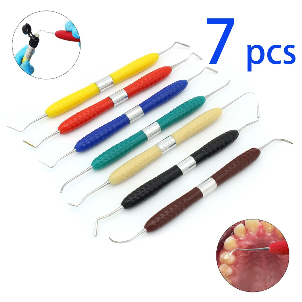 

7 pcs Dental Resin Filled Repair Equipment Filler Aesthetic Restoration Kit Can Autoclavable 134°C Resin Knife Dresser