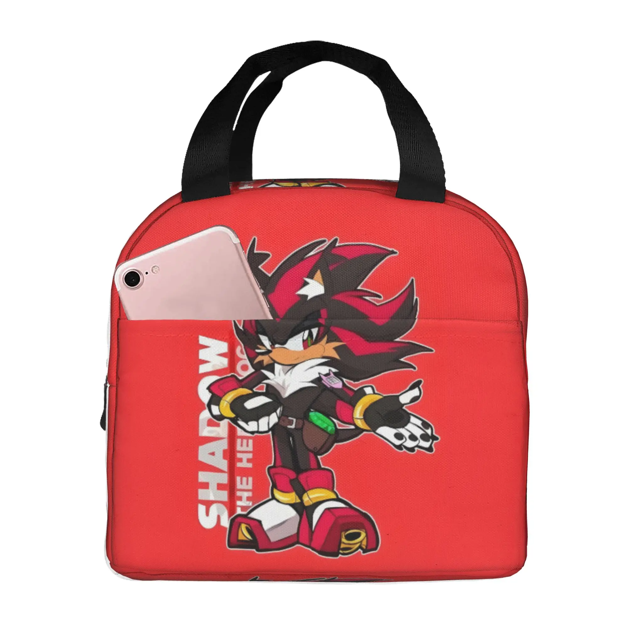 Cartoon Hedgehoggs Shadows Insulated Lunch Bags for Camping Travel Japanese Game Leakproof Thermal Cooler Lunch Box Women Men
