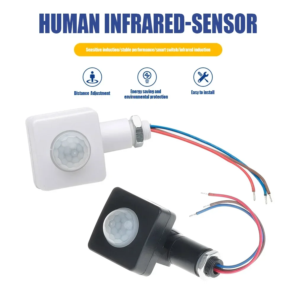 Smart Home PIR Motion Sensor, Detector De Movimento PIR, Sensores De Interruptor De Luz Ajustáveis, AC85-265V