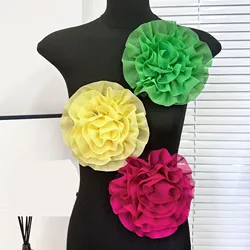 New 18cm handmade multi-layer three-dimensional fabric large flower party skirt dress corsage accessories flower accessories