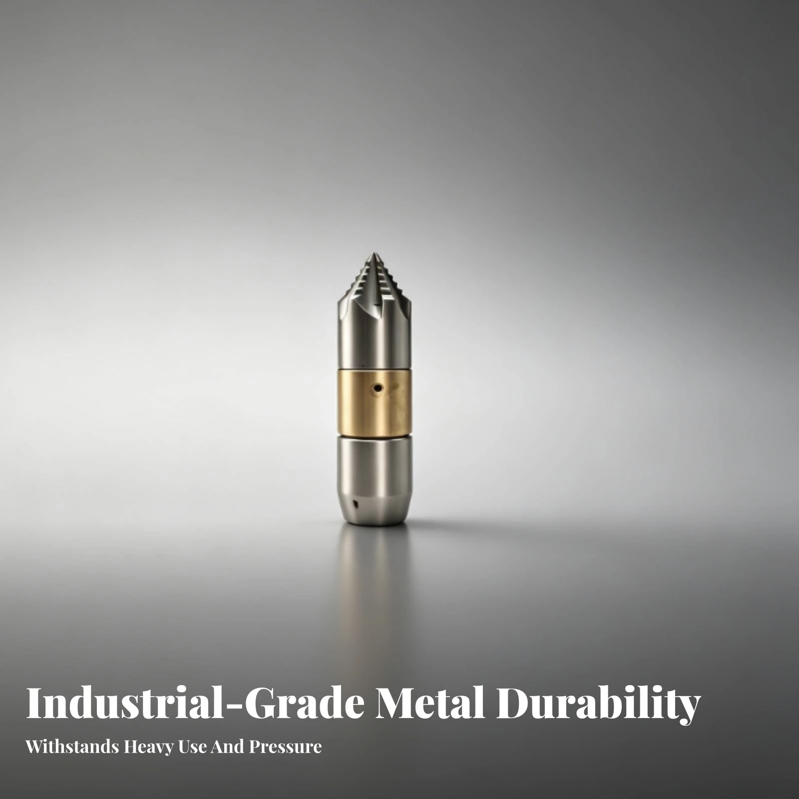Wear Resistant Rotating Spray Nozzle Plumbing Tool Rotating Nozzles Silver and Brass Colored Serrated Tip Drain Cleaning Nozzle view 4