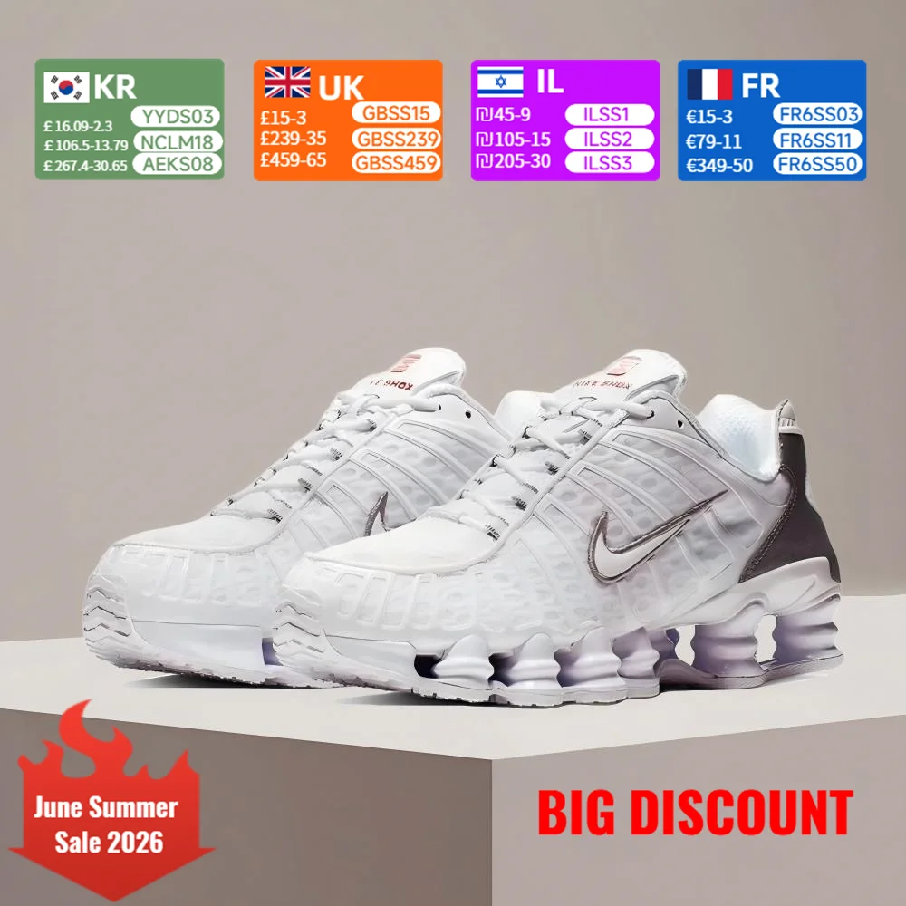 Tênis de corrida clássico Nike SHOX TL, elegante, versátil, multifuncional, antiderrapante, resistente ao desgaste, com amortecimento de ar AV3595-100