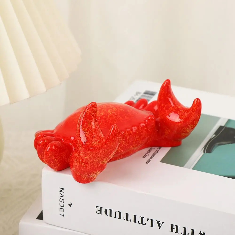 Useful Bright Color Crab Pen Holder Creative Cute Mobile Phone Holder Funny Resin Crab Ornament Desktop