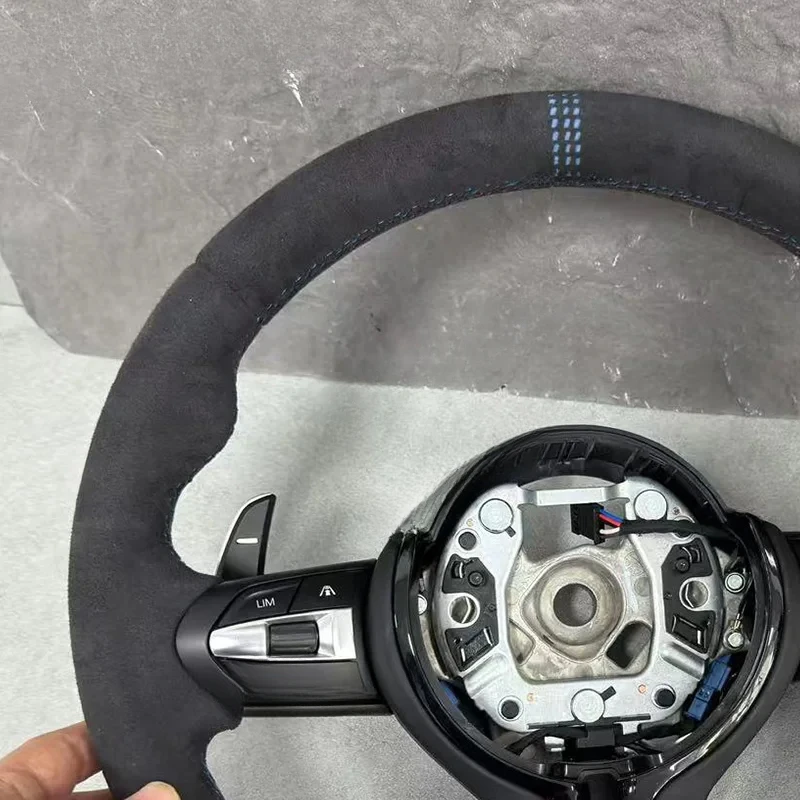 For BMW F30 F10 F20 Steering Wheel with Multifunctional Buttons | Blue Return Label Shift Paddles