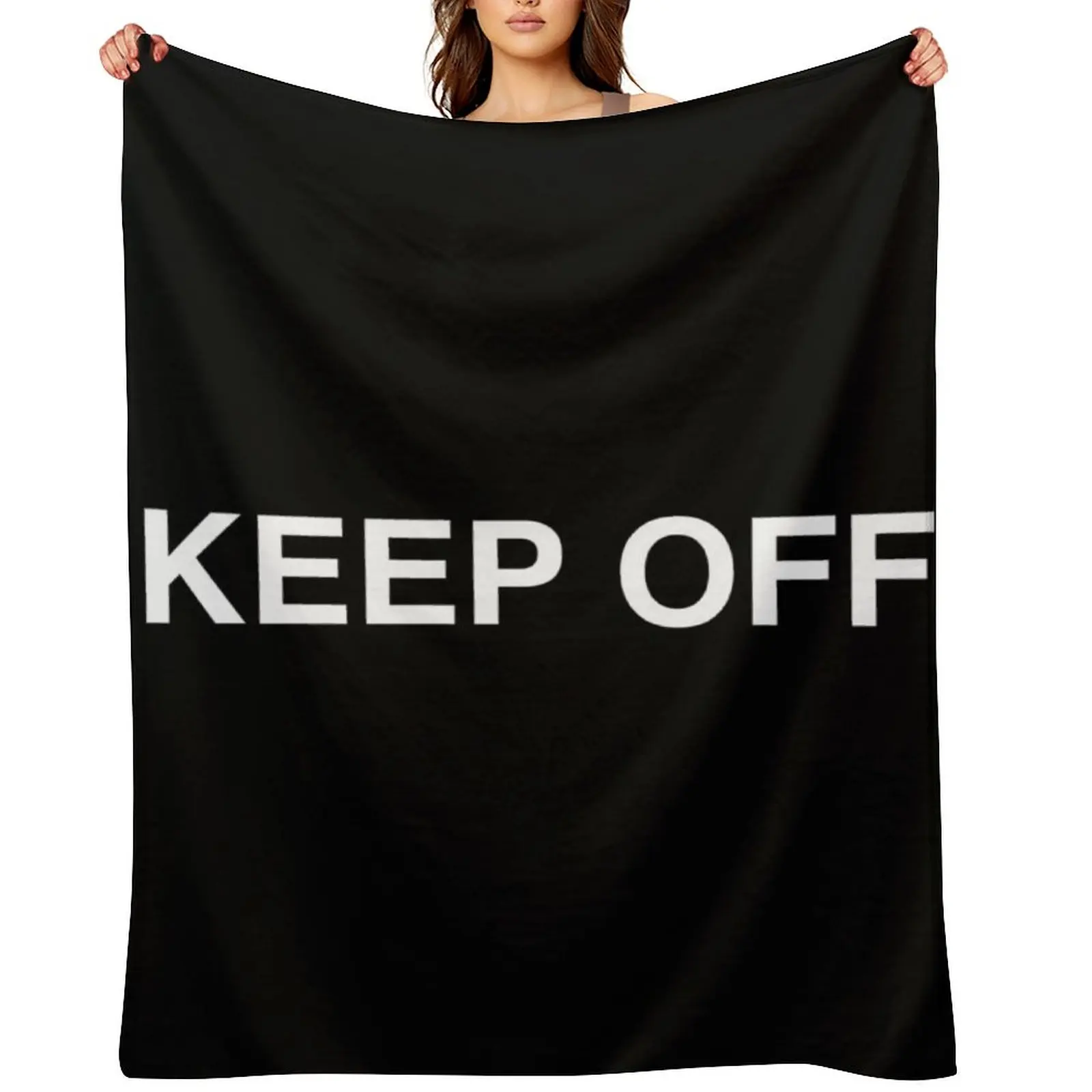 

KEEP OFF LOGO - WHITE Throw Blanket For Sofa Thin Decorative Beds Blankets For Bed Thins Blankets