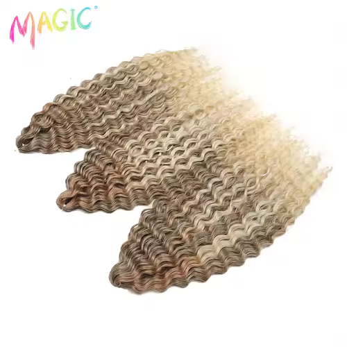 Magic Ariel Curl Hair Water Wave Twist Crochet Hair Synthetic Braid Hair Ombre Blonde 22 Inch Deep Wave Braiding Hair Extension - Image 59