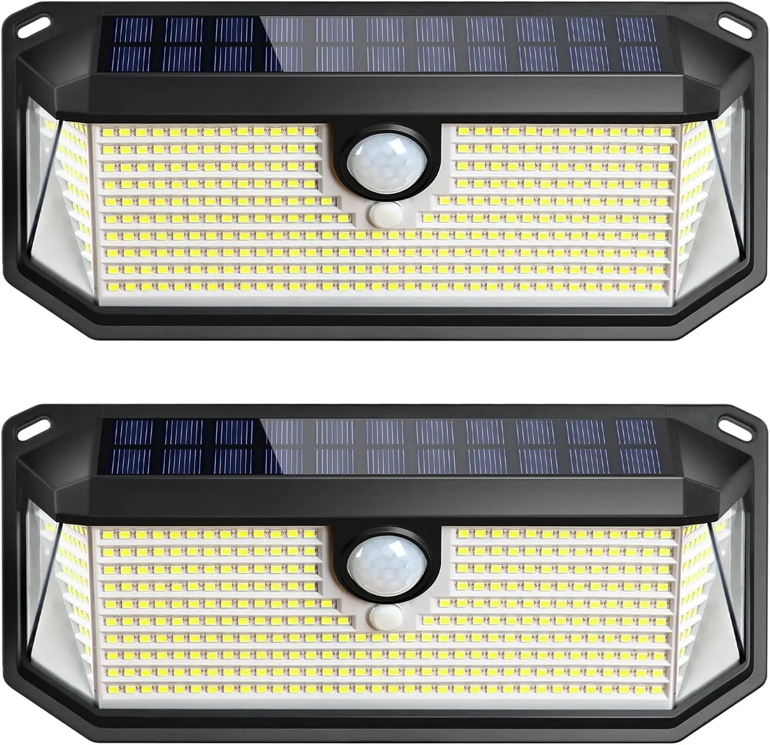 

Solar Outdoor Lights, 4000LM 388 LEDs, Motion Sensor, IP65 Waterproof, 270° Wide Angle, 3 Modes, 2-Pack