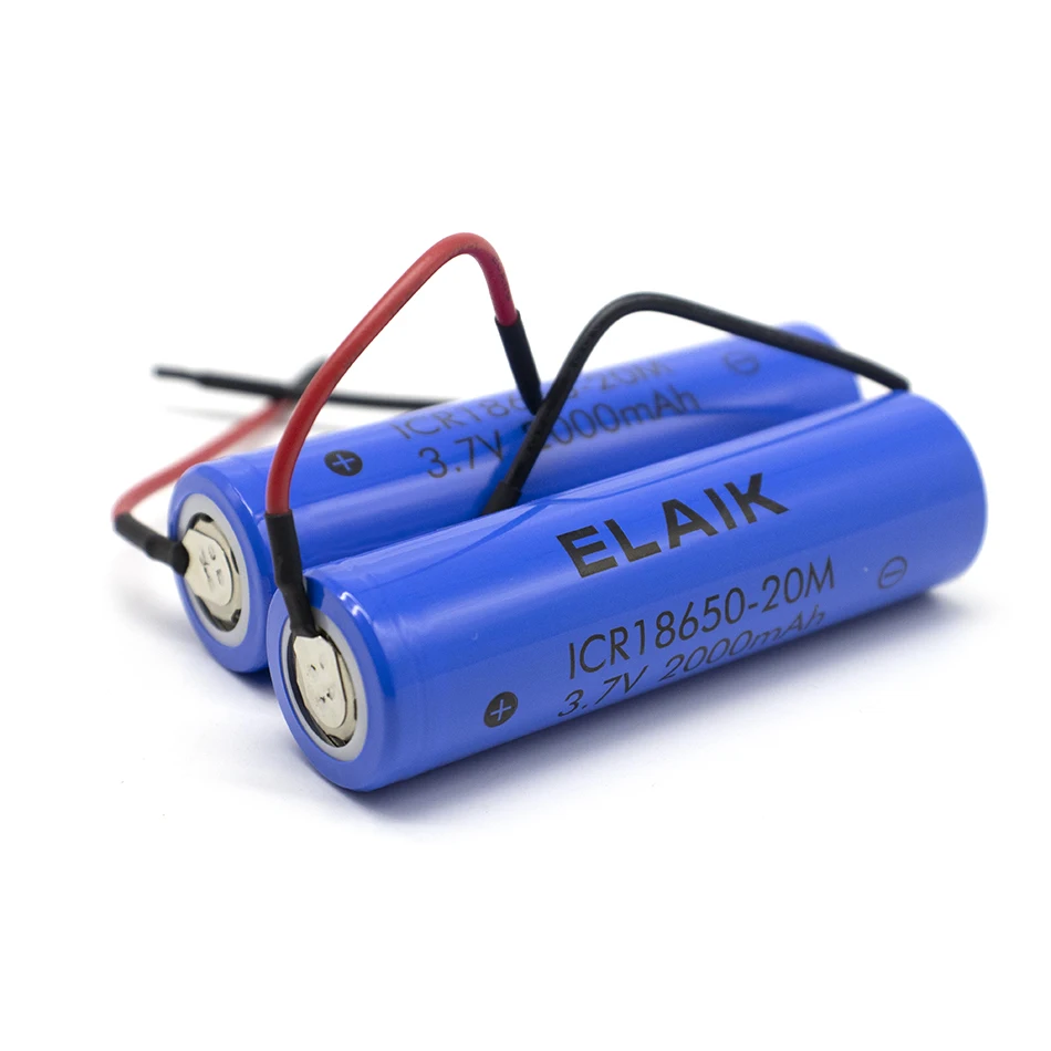 2PCS ICR18650 3.6V 2000mAh rechargeable lithium battery stable performance Wide range of energy storage 20M - outgoing line