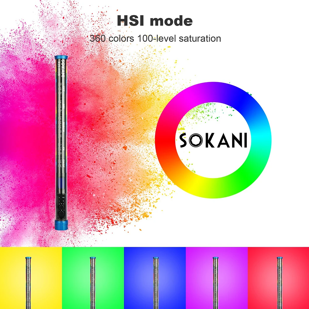 Imagem -03 - Rgb Light Stick Handheld Tube Lâmpada Colorida Led Video Light Controle Remoto Fotografia Iluminação Sokani-x25