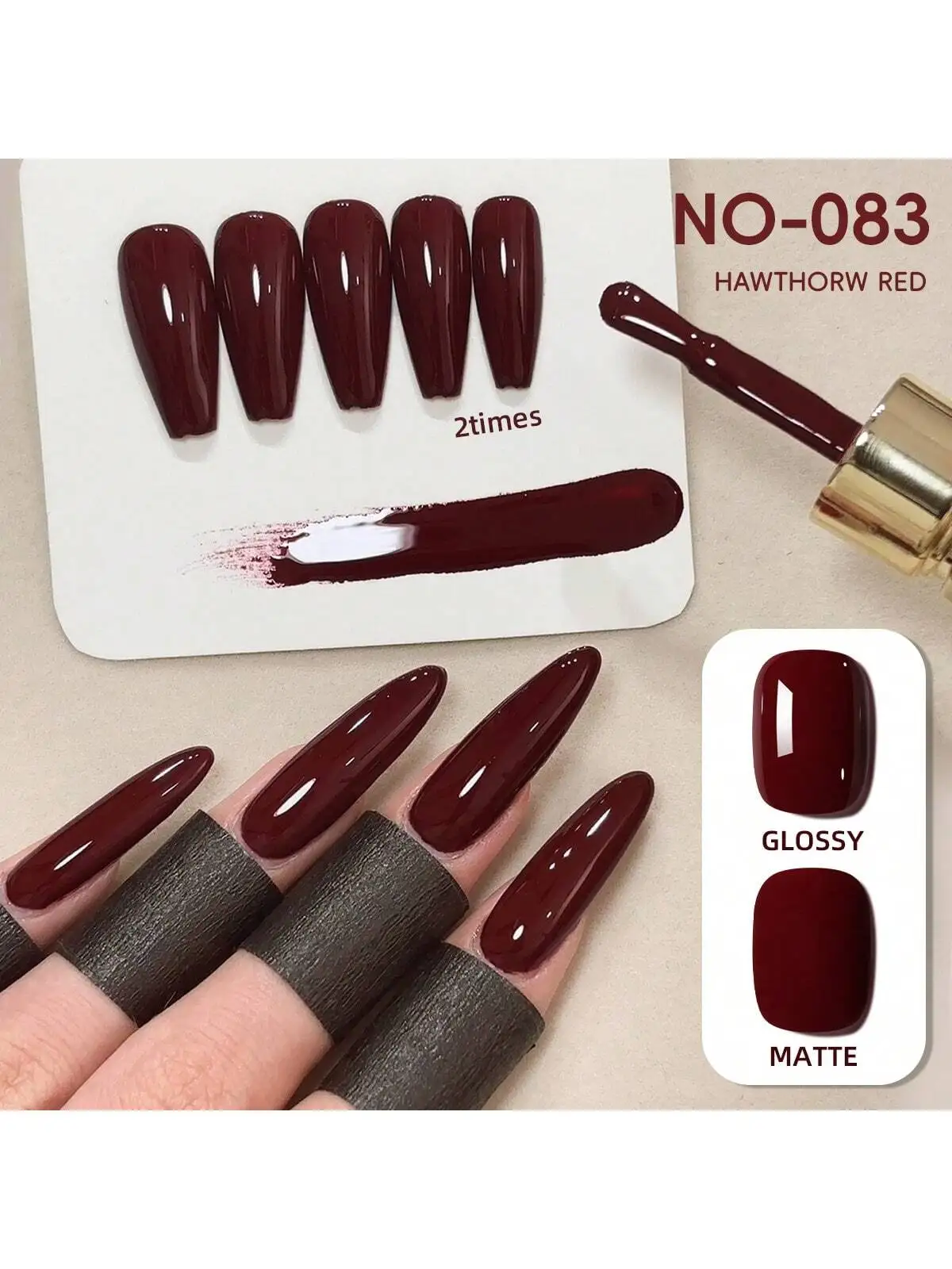 3pcs Gel Nail Polish Set - Red Shades, Glossy & Matte Finish, UV/LED Cured, Lead-Free, Alcohol-Free Gel for Salon & DIY Manicure