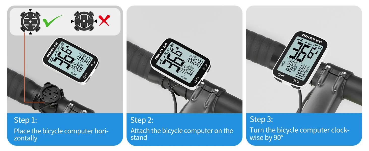 BIKEVEE Multifunctional Mountain Road Wireless Bicycle Cyclocomputer Bike Cycling Accessorie MPH KM/H LCD Display with Auto Backlight Waterproof Bicycle Odometer Speedometer Stopwatch Tachymeter Tracker
