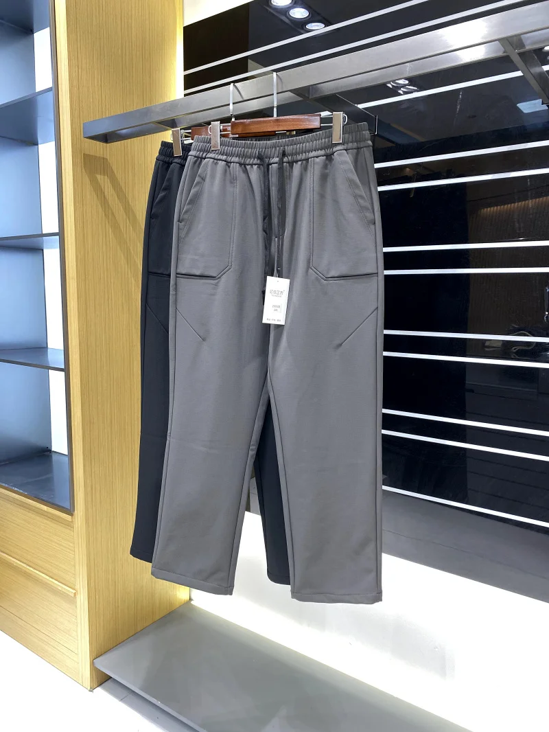 

Fce Lined Comfortable Straight Leg Men's Casual Sports Pants Autumn Winter New Arrival Windproof Elastic Waist