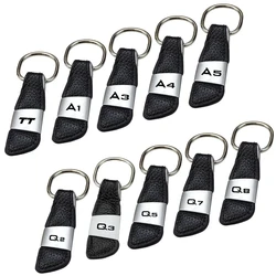 For Audi A1 A3 A4 A5 A6 A7 Q2 Q3 Q5 Q7 Q8 Zinc Alloy Universal Quality Keychains Car Keychain with Logo Key Ring New Car Trinket