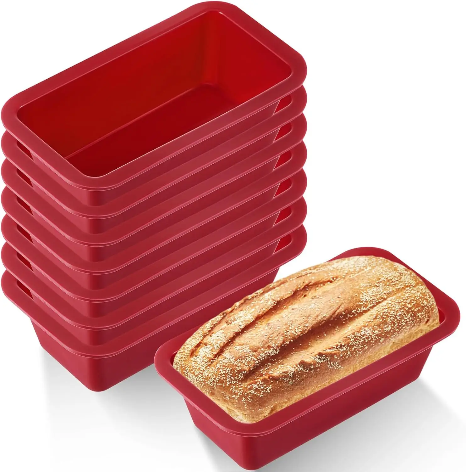Moldes de silicona para hornear, moldes rectangulares antiadherentes para pasteles, Mini molde para pan, molde para pan tostado de fácil liberación, accesorios de cocina, herramienta de pastelería