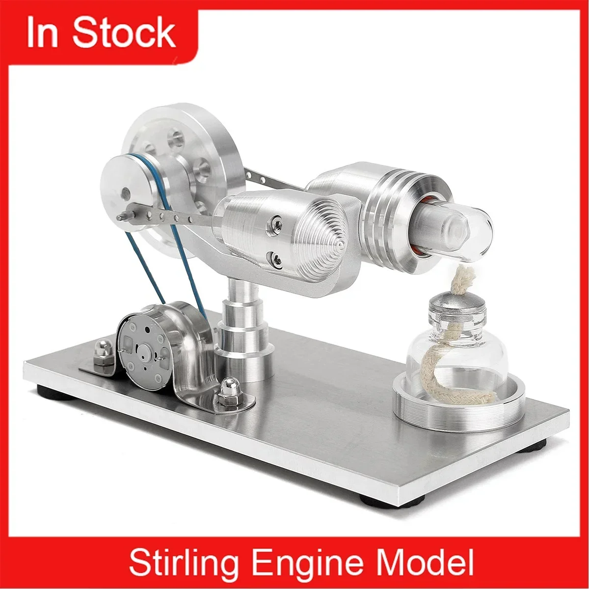 Trendy Stirling Engine Model Steam Engine Generator Can Generate Electricity Metal Toy Science Physics Experiment Birthday Gift