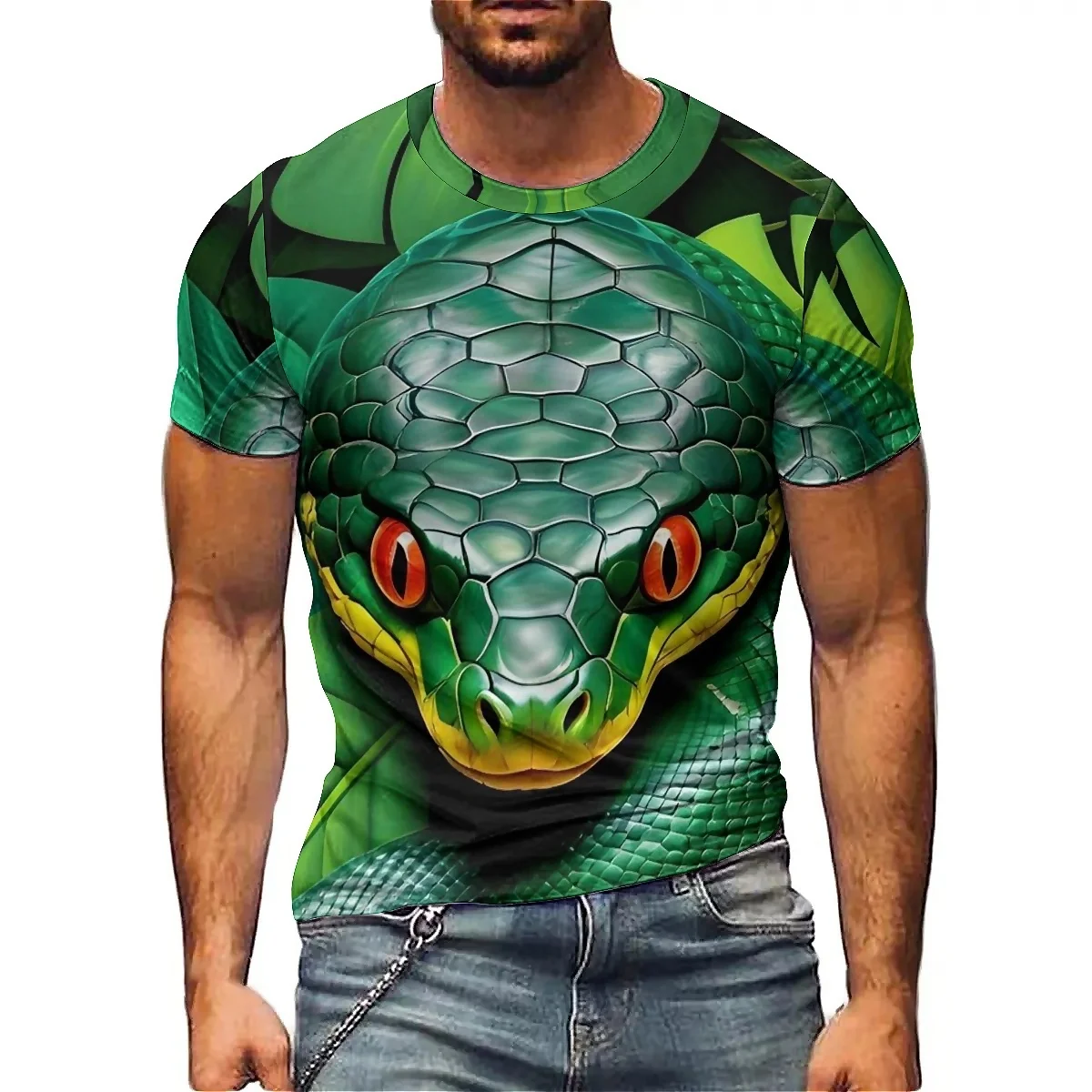 sports style men's 3D printed short sleeved T-shirt suitable for gym running, breathable quick drying fabric, couple style desi