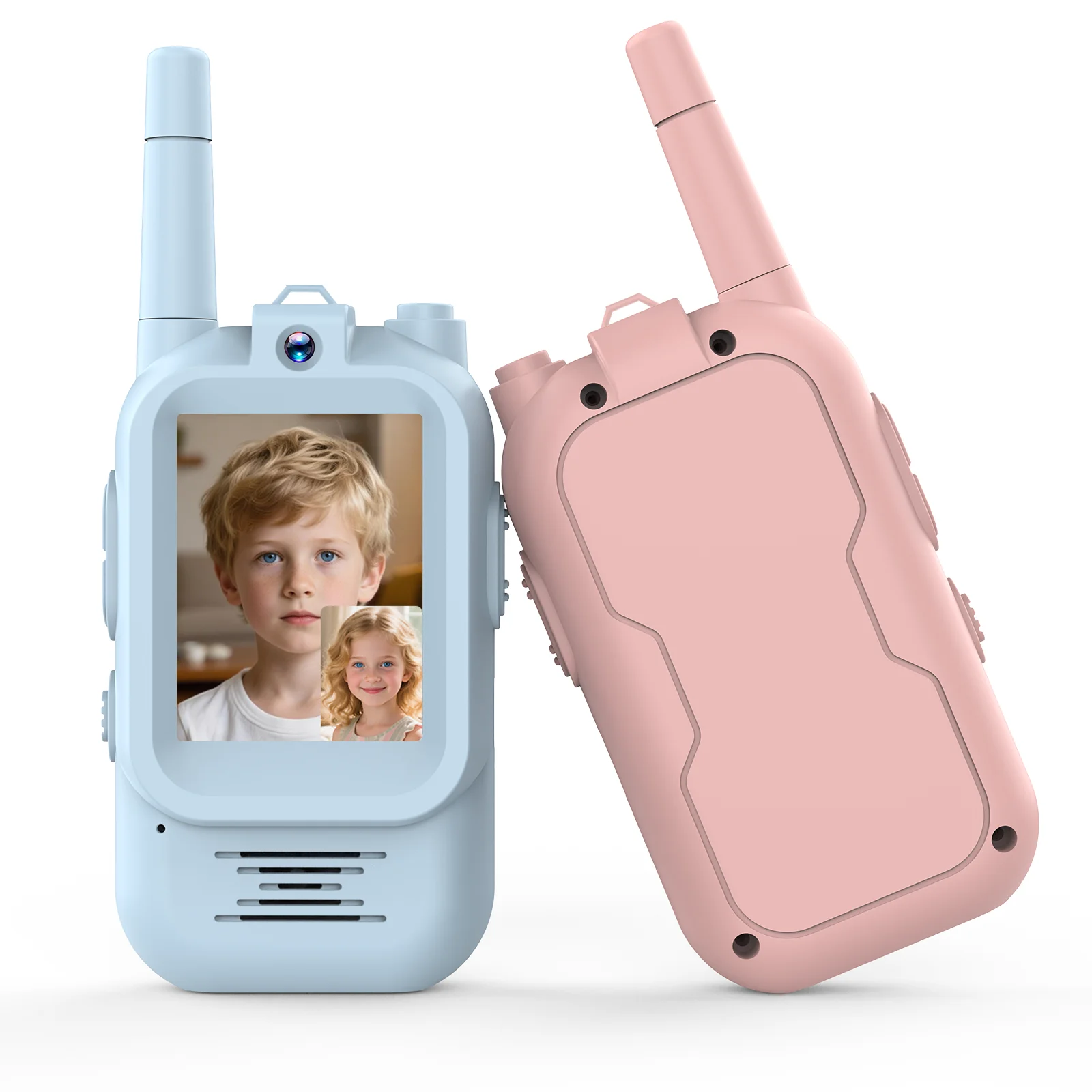 Video Walkie Talkies for Kids 2 Pack Rechargeable Intercom Walkie-talkie Halloween Christmas Birthday Gfits for Kids Ages 3-12