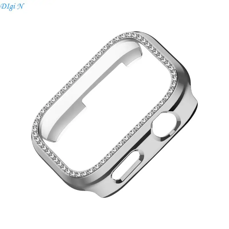 Fashionable Protective Shell For Dedicated Smartwatch Hollowed Single Line Rhinestoned Accent Anti Scratches R2LB