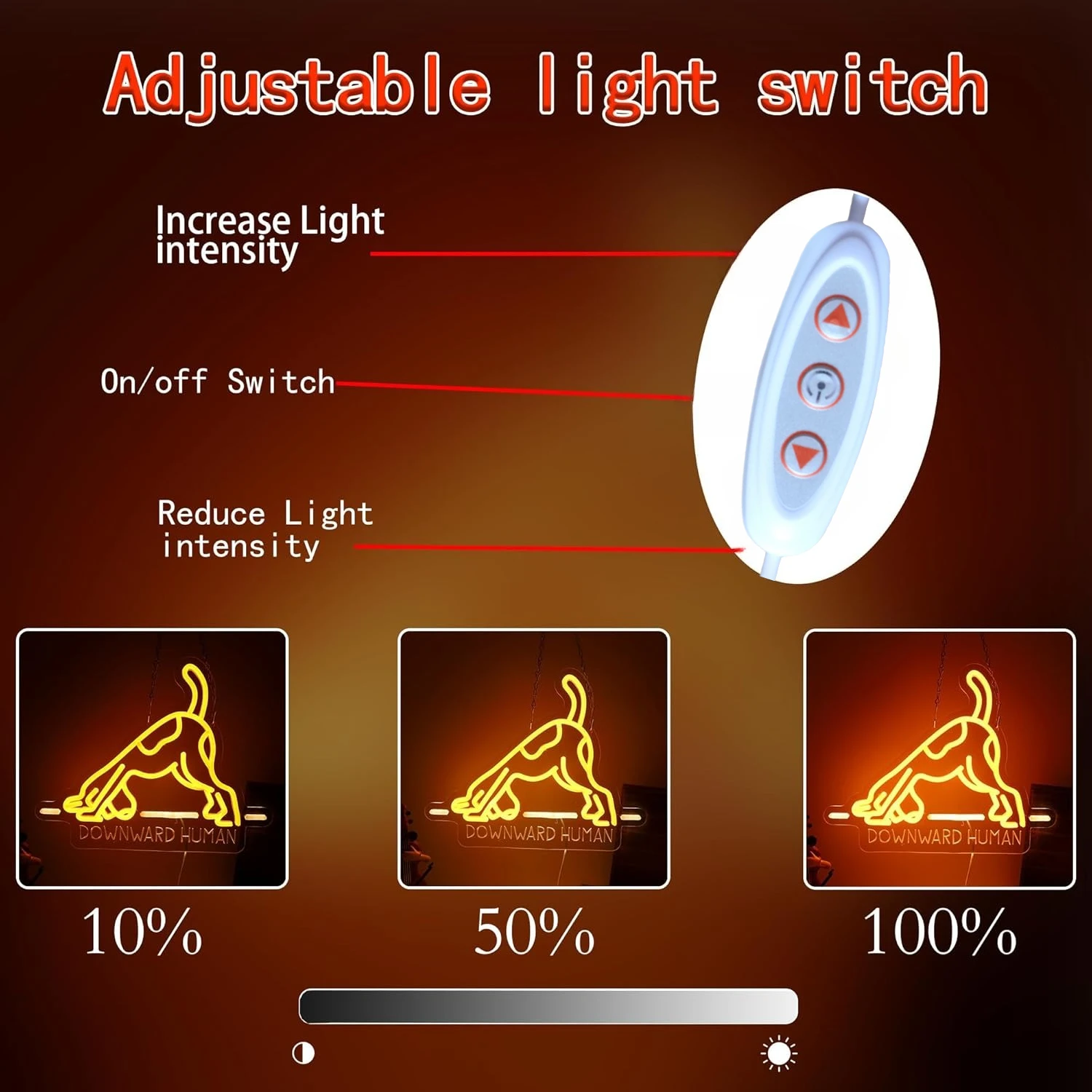 벽걸이용 노란색 강아지 LED 네온사인, 수의사 클리닉, 홈짐, 거실, 카페 장식용 USB 전원 애완동물 미용등