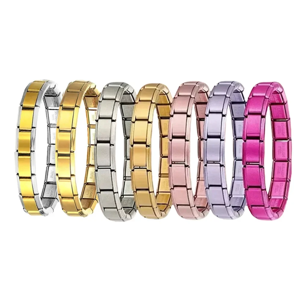 Italian Charm Bracelets For Woman Men Daily Party Holiday Gift Stainless Steel Bangle on Hand Colorful DIY Making - detail 17