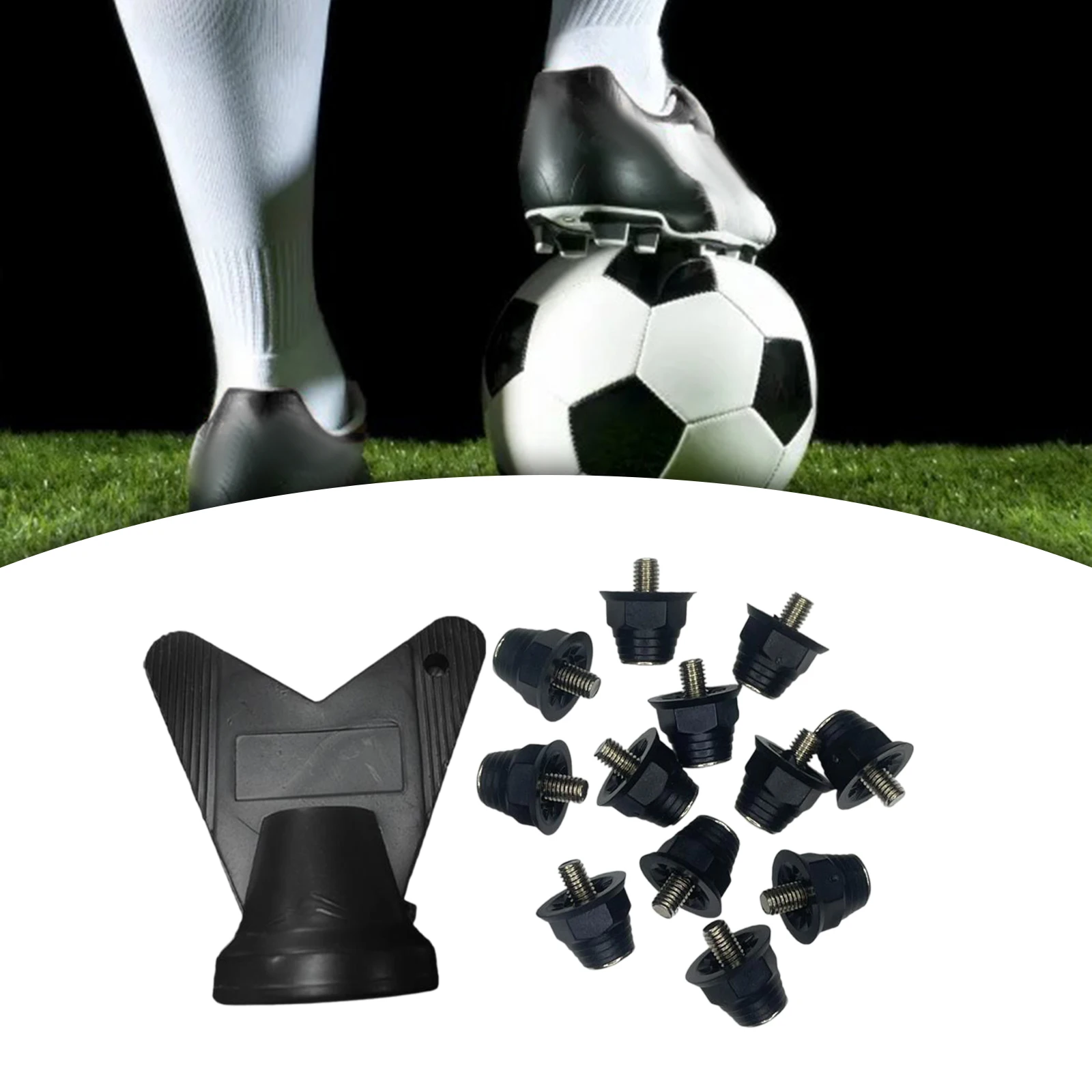 

12Pcs Football Boot Studs Universal M5 Screw in Non Slip Rugby Shoes Studs Replacement Football Studs Track Shoe Accessories