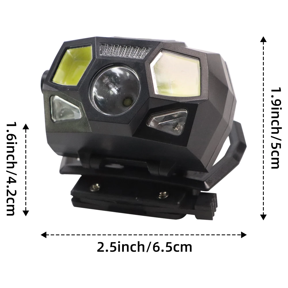 JOAXOR Rechargeable Hard Hat Signal Light Sensor Light Firefighter Helmet LightWaterproof Light Hunting Fishing Headlight