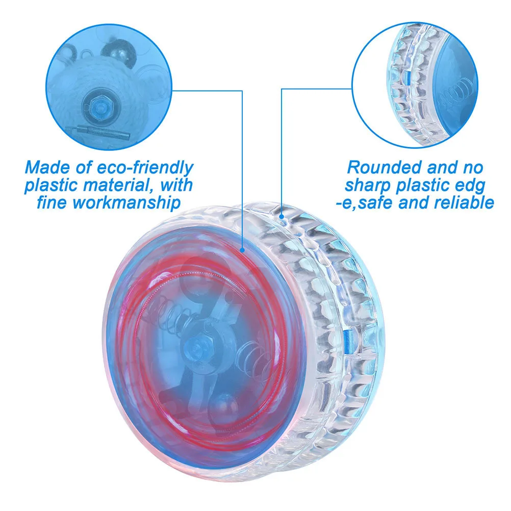 

4Pcs Flashing Yoyo LED Light-Up Luminous Plastic Yoyo for Children Beginner Pull Line Hand-Eye Skills Yoyos Toy