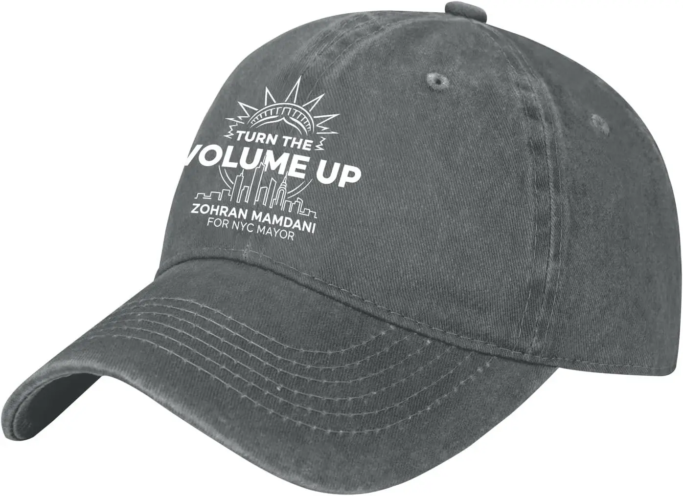 Turns The Volume Up Mamdani Hat for Womens Low Profile Washed Distressed