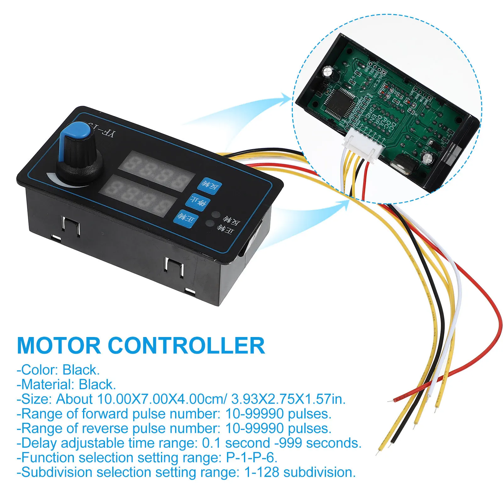 

1Pcs Stepper Motor Controller Reliable High Stability Programmable Control Machine Efficient Durable Driver Black