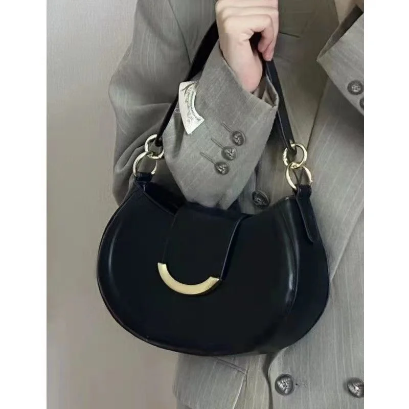 

Vintage Women's 2023 Fashion Shoulder Underarm Lolita Saddle Goth Bag Woman Luxury Handbag Solid Color Crossbody Bags For Women