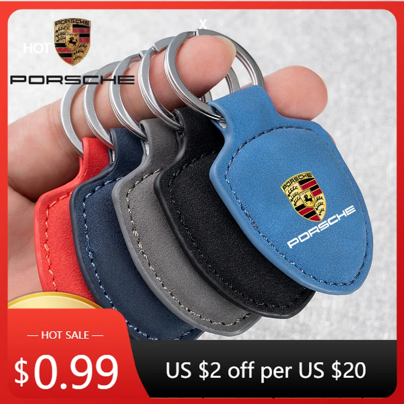 

Наклейка на автомобиль для Porsche Cayman, Cayenne, 911, Macan, замшевый модный брелок-щиток, подвеска для ключей, подарок для Porsche