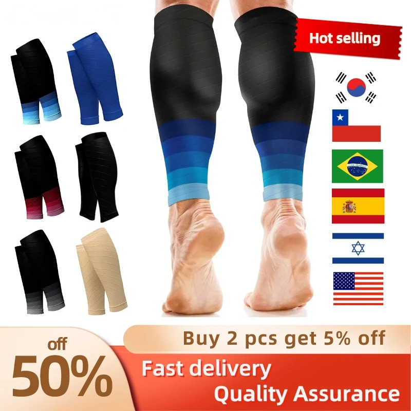 Calcetines deportivos de compresión para pantorrilla para hombre y mujer, manga de compresión para pierna para correr, 20-30mmHg