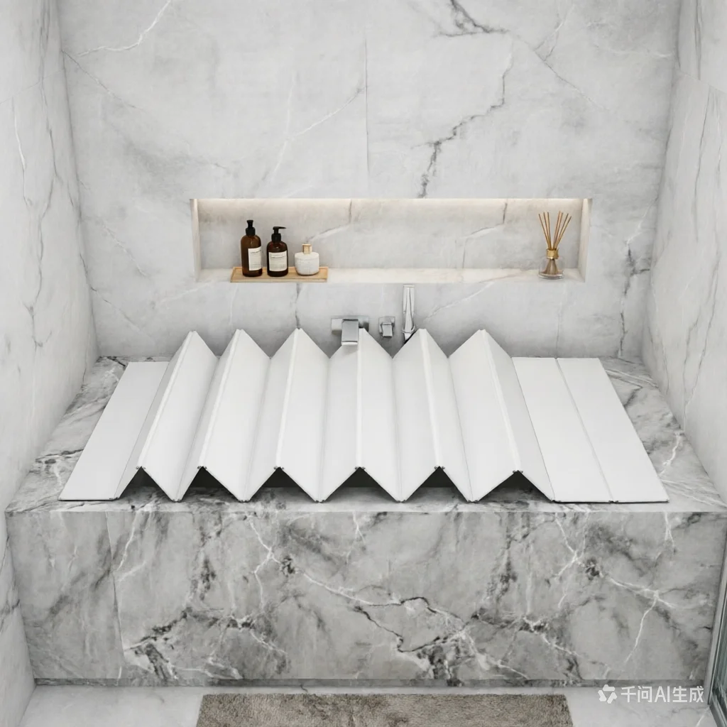 Copertura Pieghevole per Vasca da Bagno Grigia 70x160cm in PVC, Isolante Termico e Antipolvere per Uso Domestico