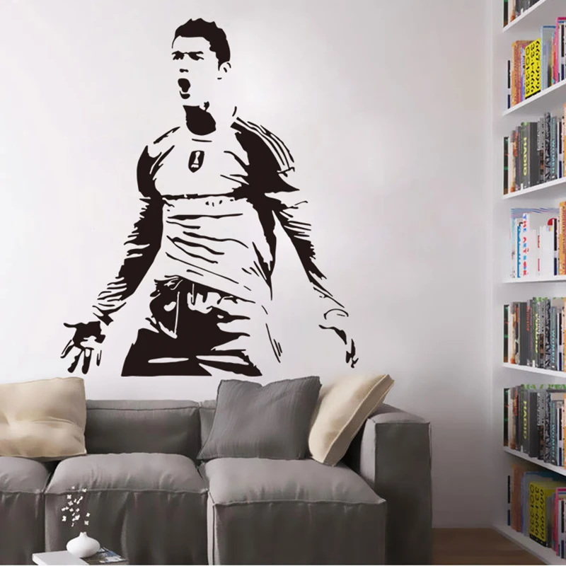 Football Cristiano Ronaldo Vinyl Wall Sticker Soccer Athlete Home Decor Wall Decals Art Mural For Kis Room Bedroom Decor A710