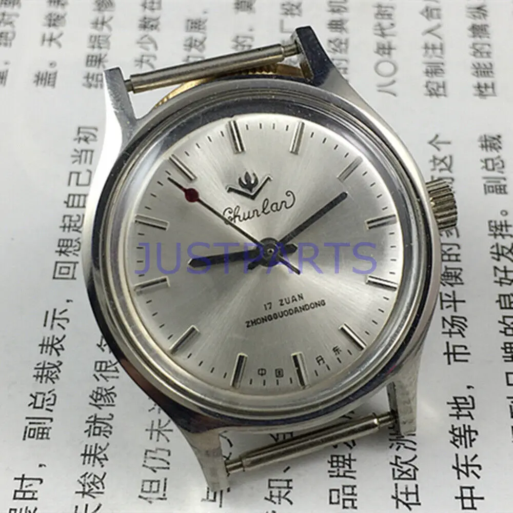 32mm China Chunlan Manual Mechanical Watch 17 Jews Silver Dial Silver Nail