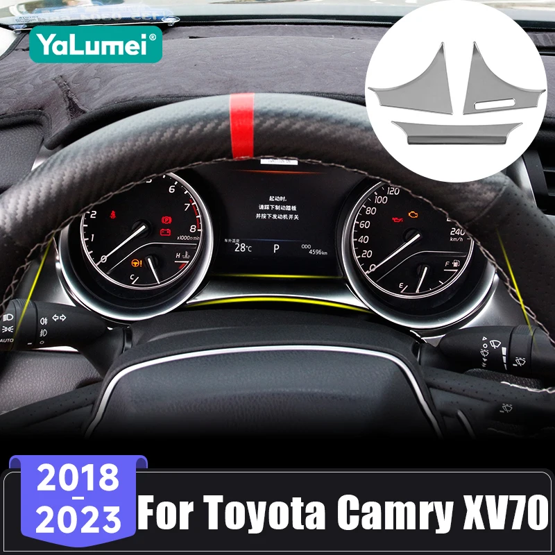 Für Toyota Camry XV70 70 2018 2019 2020 2021 2022 2023 Edelstahl Auto Dashboard Tacho Gauge Panel Trim Pailletten Aufkleber Abdeckung