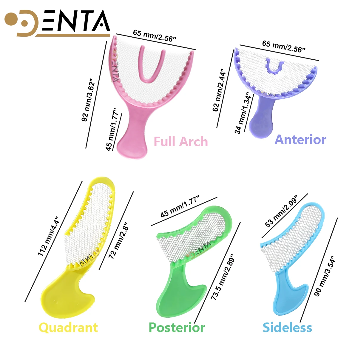 

10Pcs Colorful Dental Impression Trays – Assorted Vibrant Colors