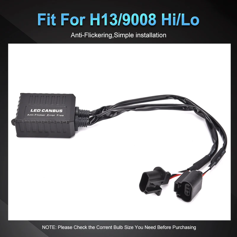 2x Super Canbus H1 H3 H4 H7 H8 H11 9005 9006 H13 Adapter EMC Warning Car LED Decoder Canceller Headlight Fog Light IC No Error