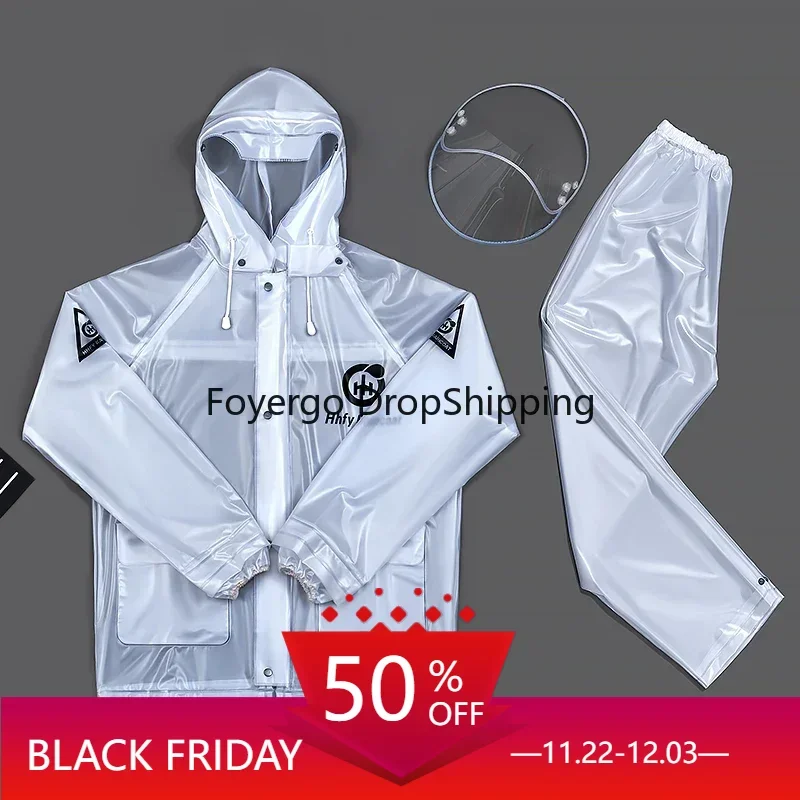 Running Outdoor Raincoat Transparent Jacket Hiking Raincoat Fashion Plastic Pants Roupa De Chuva Motorcycle Rain Suit AB50YY