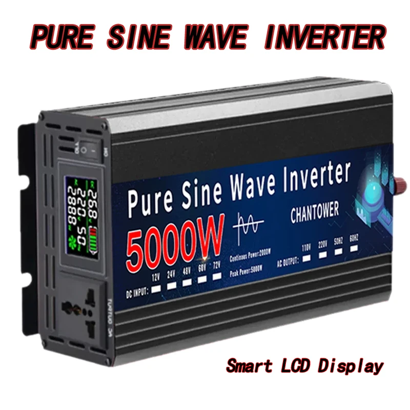 

Pure Sine Wave Inverter DC 12v To AC 110v/220v 2000W 3000W 4000W 5000W 50HZ Portable Power Voltage Converter Car Solar Inverter