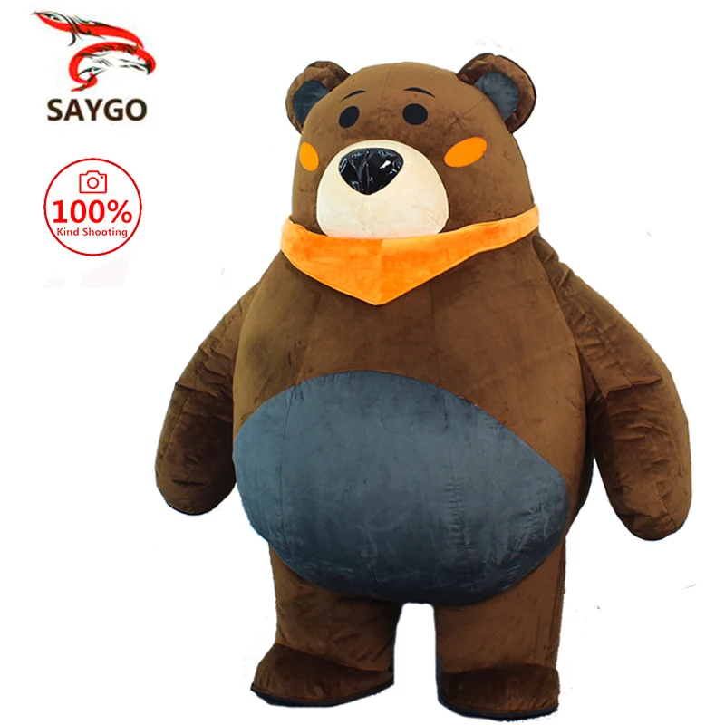 

SAYGO Air Inflatable Brown Fat Bear Costume Mascot for Advertising Christmas Kids Party Adult Fursuit Furry Carnival Costume