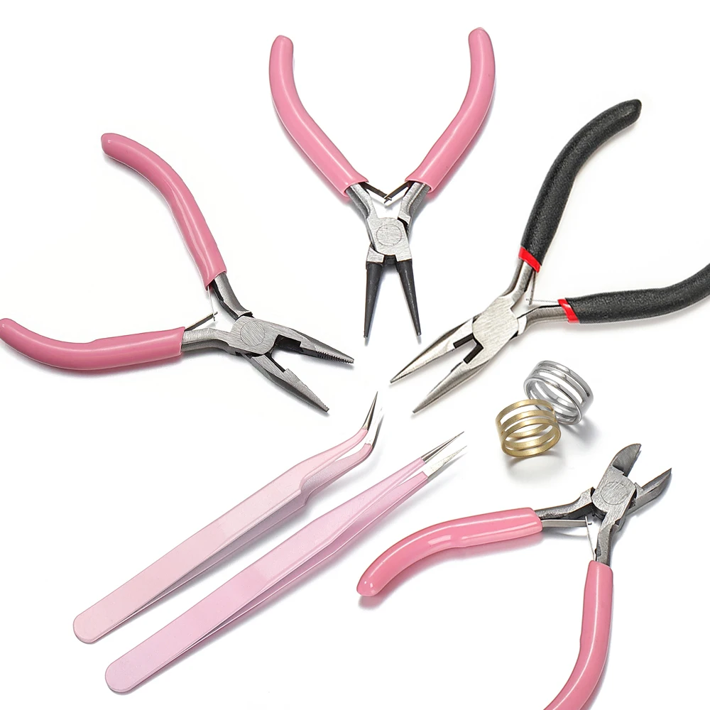 1Pc 2Pcs Jewelry Making DIY Handcraft Pliers Tweezers Tool Serrated Pliers Ring Tools And Jump Ring Opener