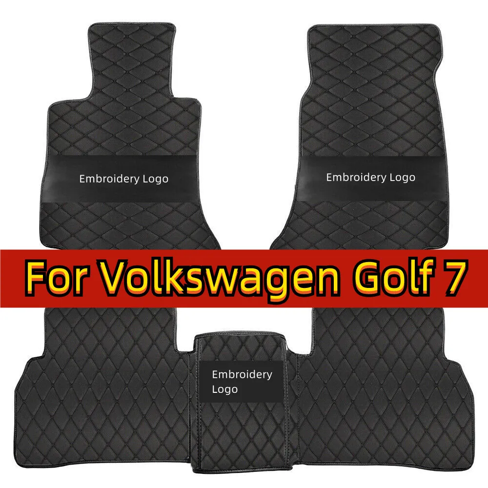 Car Floor Mats For Volkswagen VW Golf 7 7.5 GTE GTD GTI 2012~2020 Carpets Leather Mat Rugs Pad Interior Parts Car Accessories