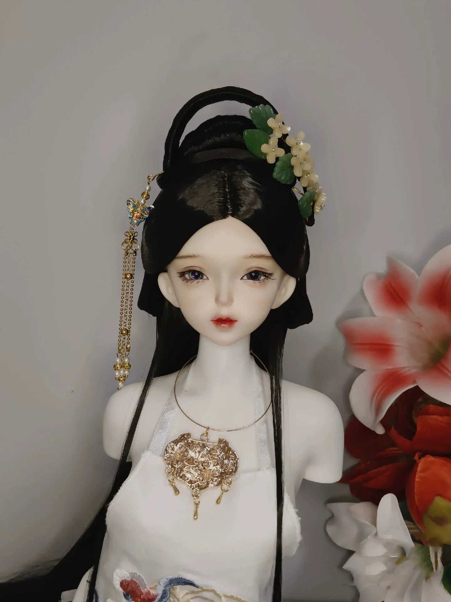 1/4 1/3 BJD Puppe Perücken Altes Kostüm Hanfu Vintage Stil Langes Haar Fee Perücke Für MSD SD13 Mädchen SSDF Onkel Zubehör A1687