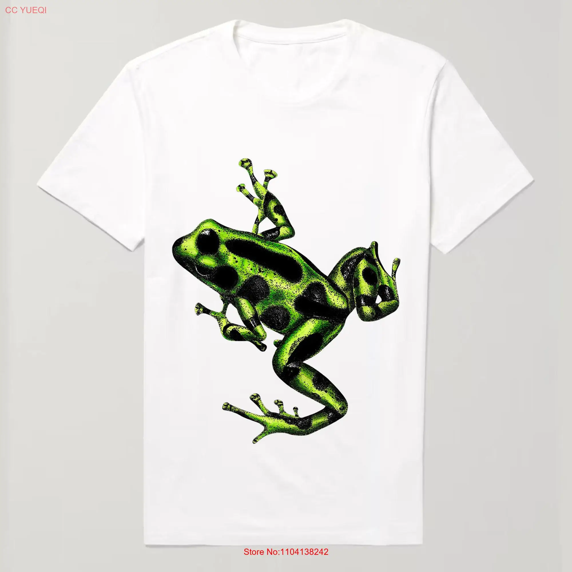 Camiseta de manga larga o corta para amantes de la naturaleza, diseño verde vibrante, Dart Frog, veneno