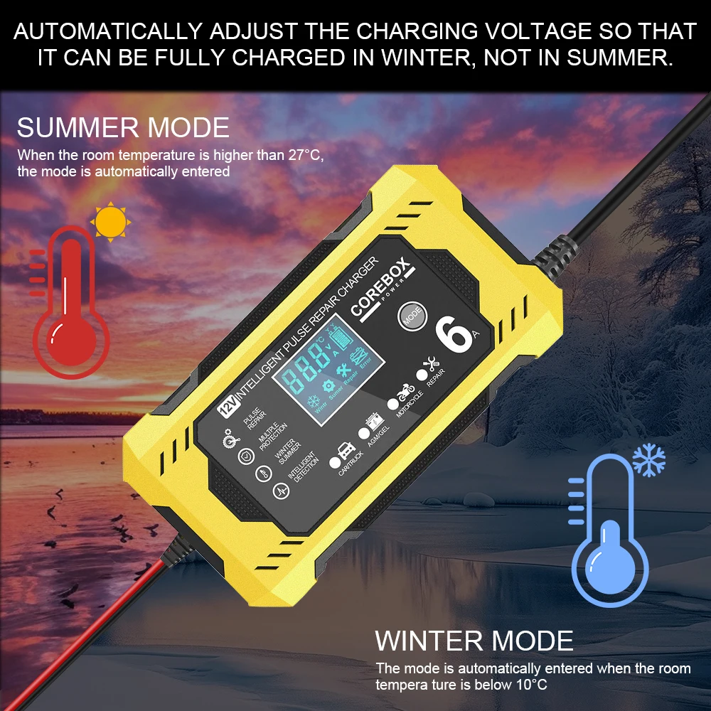 Бытовые зарядные устройства для хранения ячейки 6А 12 В, свинцово-кислотные аккумуляторы, интеллектуальное импульсное устройство для ремонта грузовиков, автомобильные зарядные устройства для аккумуляторов