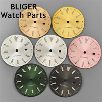 BLIGER 24.5mm Sunburst Dial White Gray Rose Gold Gold Pink Dial Green Luminous Fit NH05 Movement Women's Watch Accessories